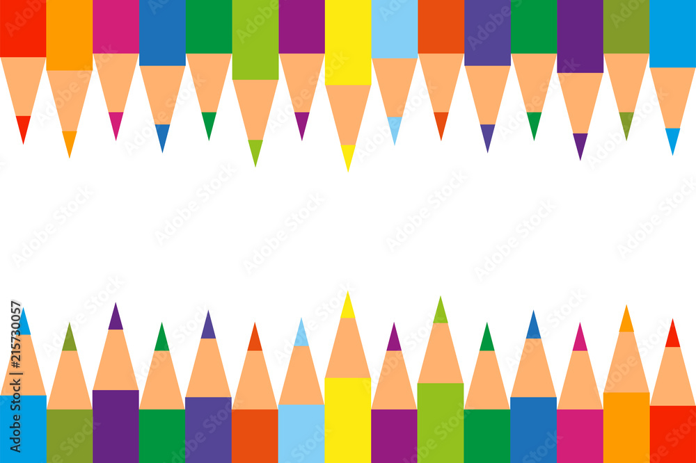 Fondo de lapices de colores de vuelta al colegio. vector de Stock | Adobe  Stock