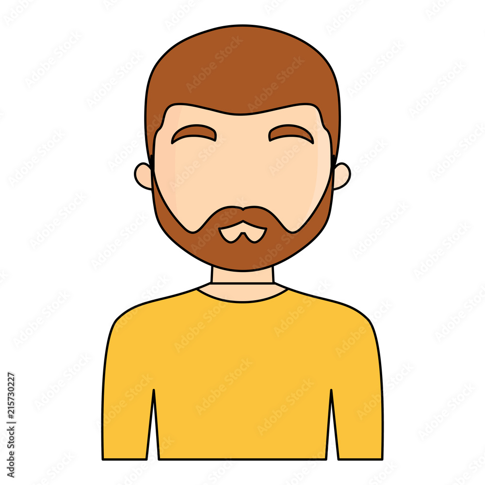 avatar man with beard over white background, vector illustration avatar man with beard over white background, vector illustration