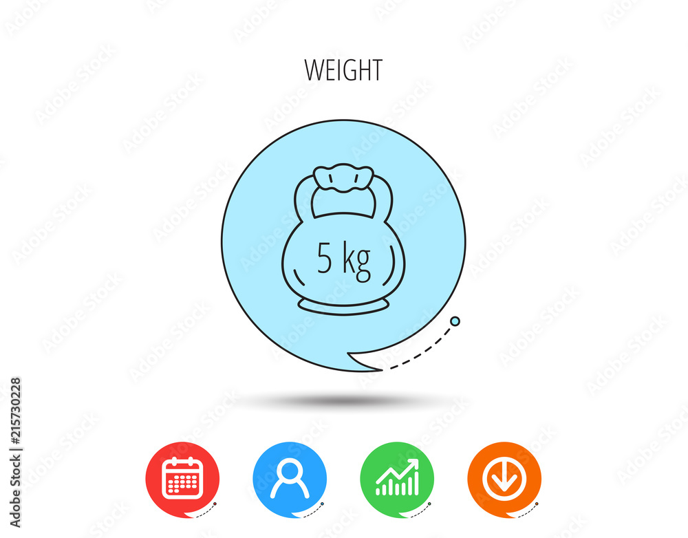 Obraz na plátně Weight icon. Weightlifting barbell sign.