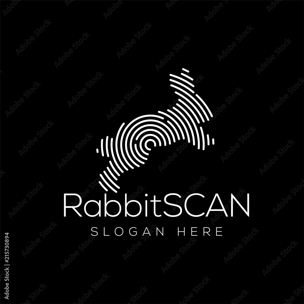 Rabbit Scan Technology Logo vector Element. Animal Technology Logo Template Rabbit Scan Technology Logo vector Element. Animal Technology Logo Template