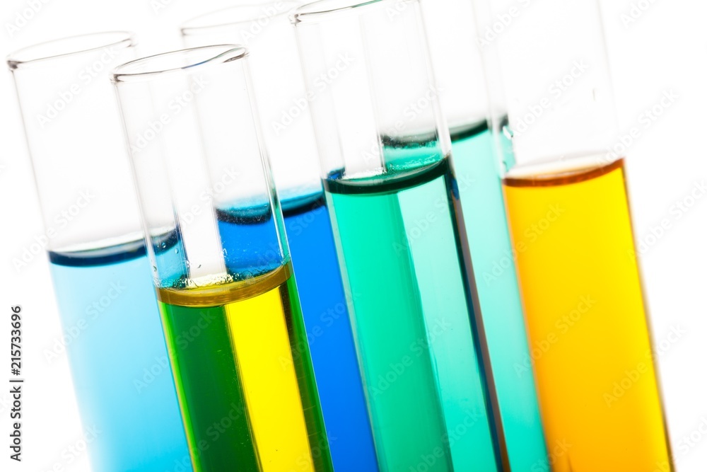 Closeup of Test Tubes with Liquid Closeup of Test Tubes with Liquid
