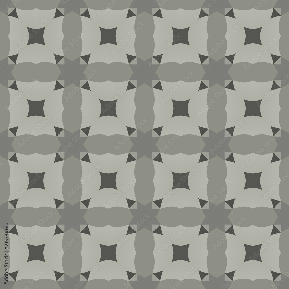 Naklejka premium Design for printing on fabric, Wallpaper, inter-carrier objects in traditional tile style. Classic ornament of different shades of gray