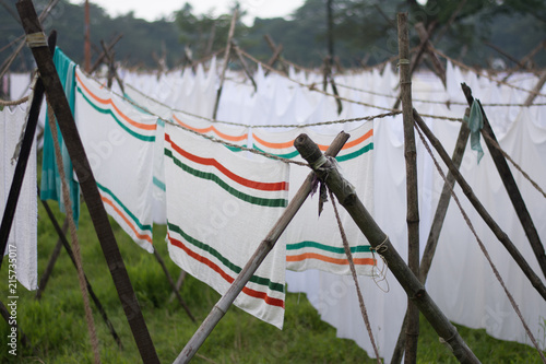 Cochin, Kerala, India. The Dhobi Khana or community laundry area in Fort Kochi.