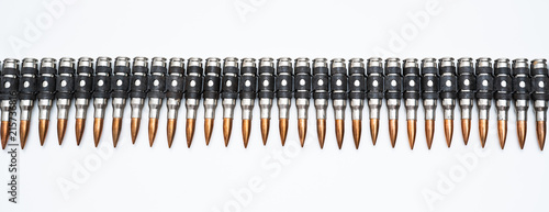 ammo belt full of bullets isolated