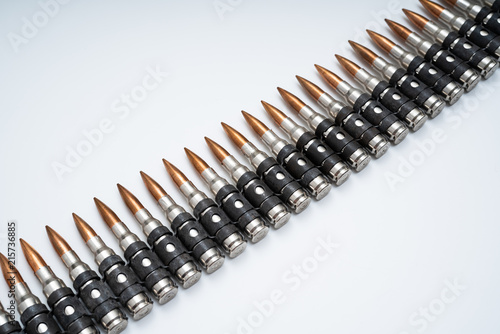 ammo belt full of bullets isolated