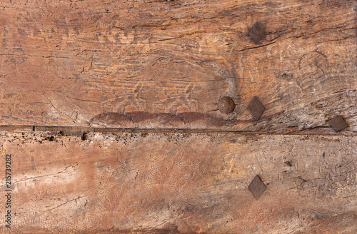 The old texture painted wooden boards. Close-up