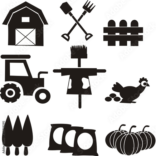 Farming tools icon vector