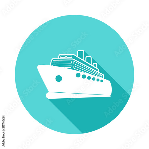 cruise liner logo icon in Flat long shadow. One of Ships collection icon can be used for UI/UX
