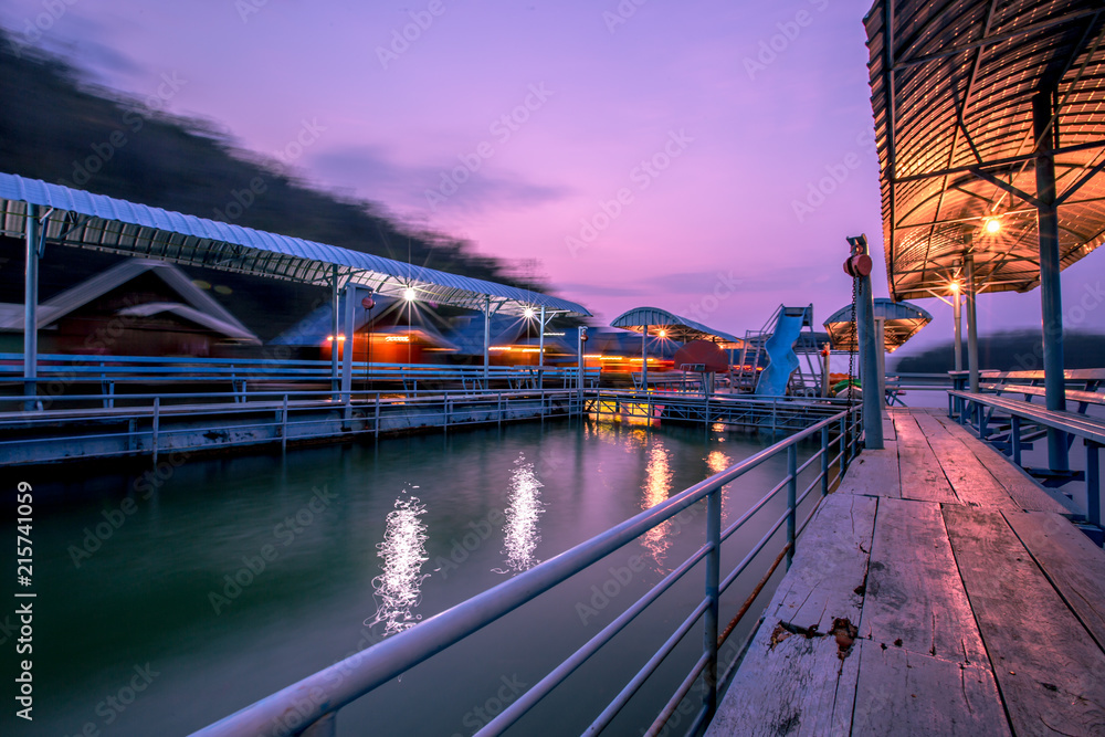 Obraz premium Kanchanaburi:the light from the cold water. In the Srinakarin Dam, Thailand