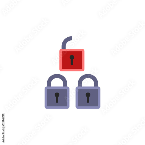 hacked locks icon. Element of cyber security icon for mobile concept and web apps. Colored hacked locks icon can be used for web and mobile