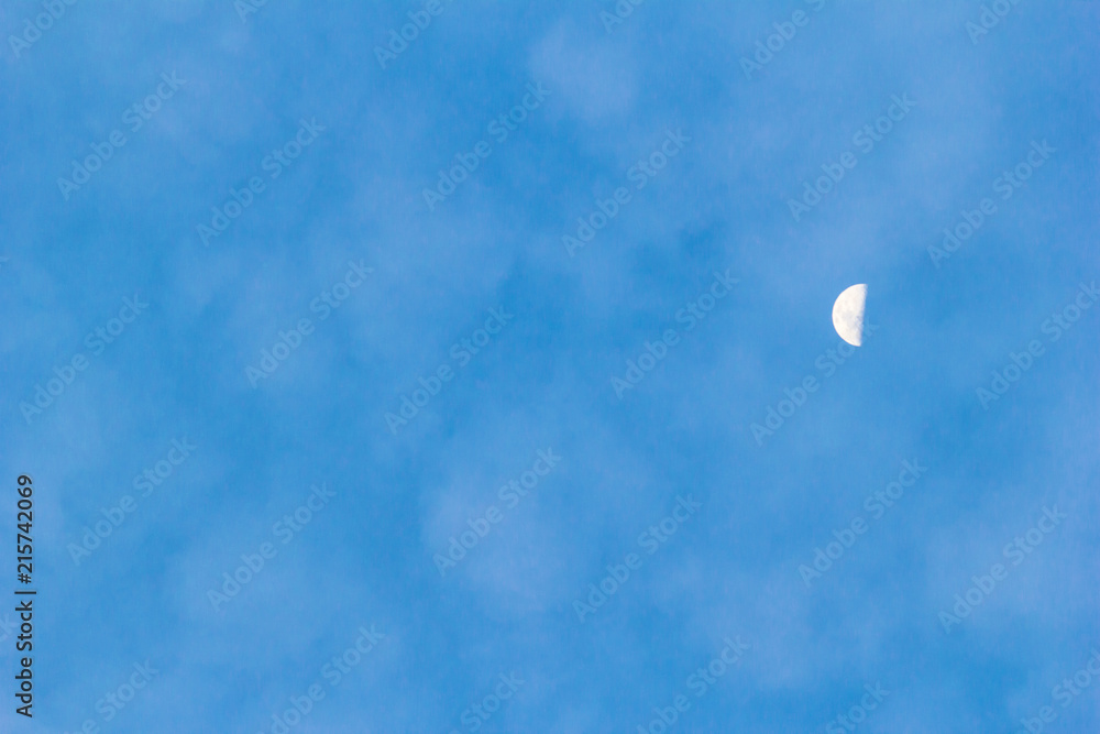 Bright sky background with half moon Bright sky background with half moon