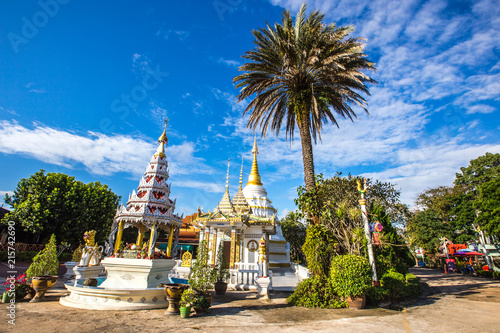 Phayao: December 31, 2017, the atmosphere of Buddhist temple at Wat Phra Nang Din Wiang, Chiang Kham, Thailand. photo