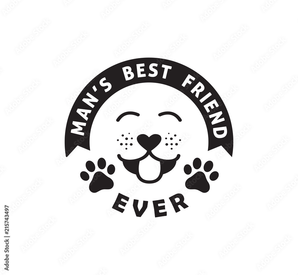 dog man's best friend funny pet quote poster typography vector design