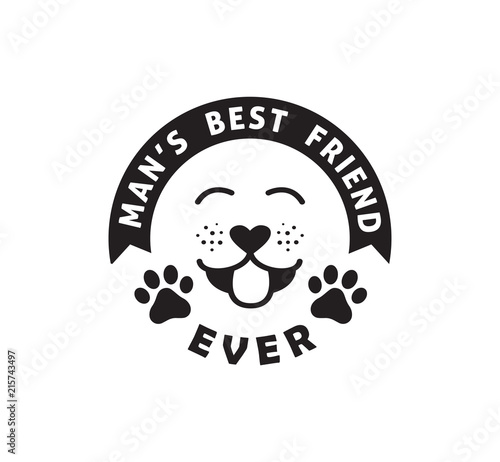 dog man's best friend funny pet quote poster typography vector design