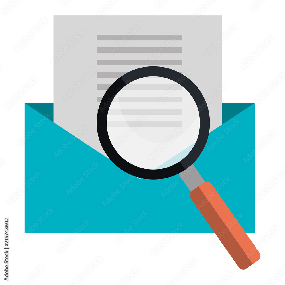 envelope mail with magnifying glass envelope mail with magnifying glass
