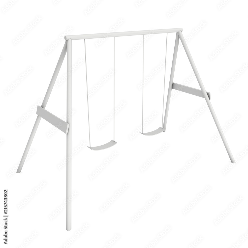 Kids swing model. 3d render isolated on white Kids swing model. 3d render isolated on white