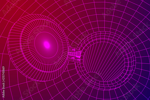 Cover rocket silo intercontinental ballistic missile. Wireframe low poly mesh vector illustration