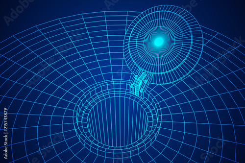 Cover rocket silo intercontinental ballistic missile. Wireframe low poly mesh vector illustration