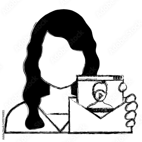 woman with envelope mail