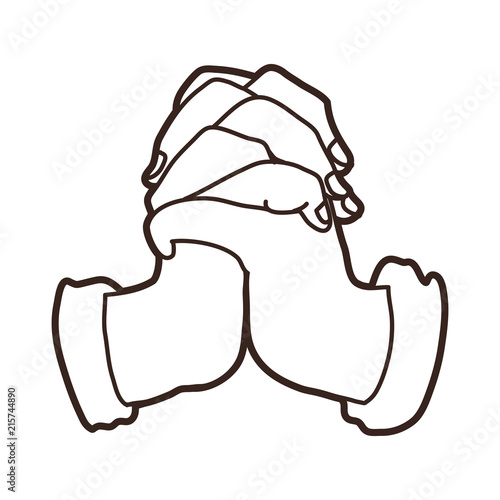 Hands Prayer, Christian praying cartoon graphic vector