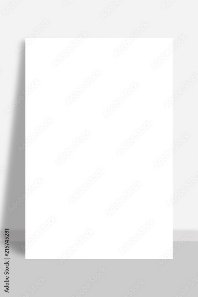 White paper poster lean on floor in abstract room background. White paper poster lean on floor in abstract room background.