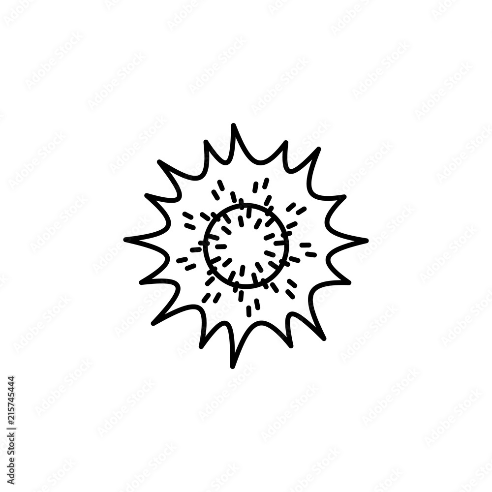 the sun icon. Element of space for mobile concept and web apps illustration. Thin line icon for website design and development, app development