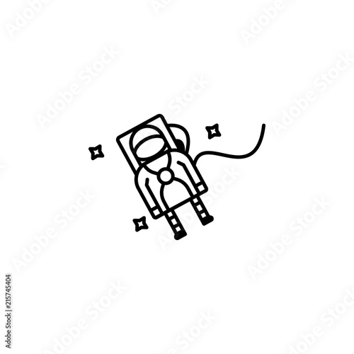 cosmonaut in space icon. Element of space for mobile concept and web apps illustration. Thin line icon for website design and development, app development
