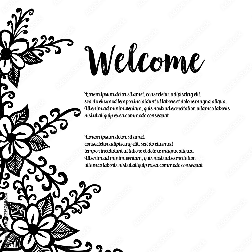 Collection of welcome card floral design vector illustration Collection of welcome card floral design vector illustration