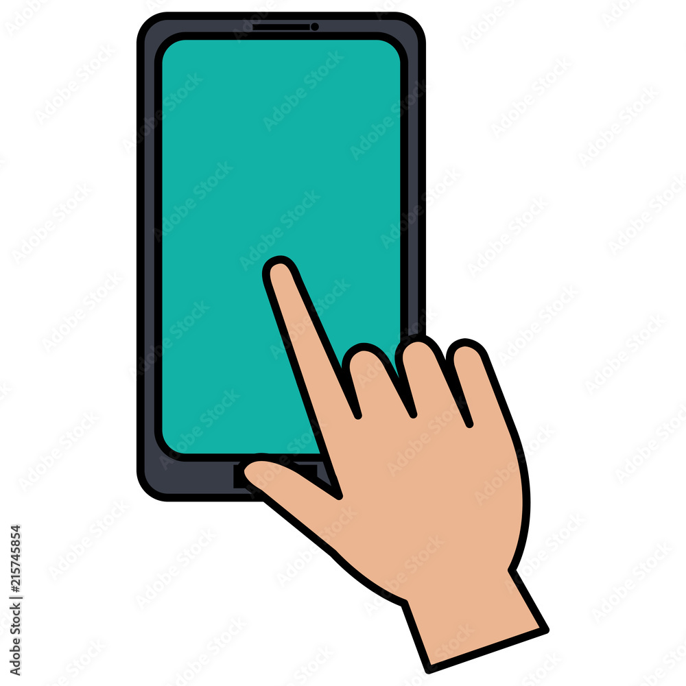 hand human with smartphone device isolated icon hand human with smartphone device isolated icon