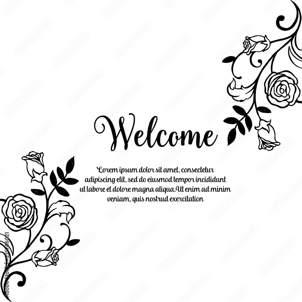Beauty floral card welcome design vector illustration