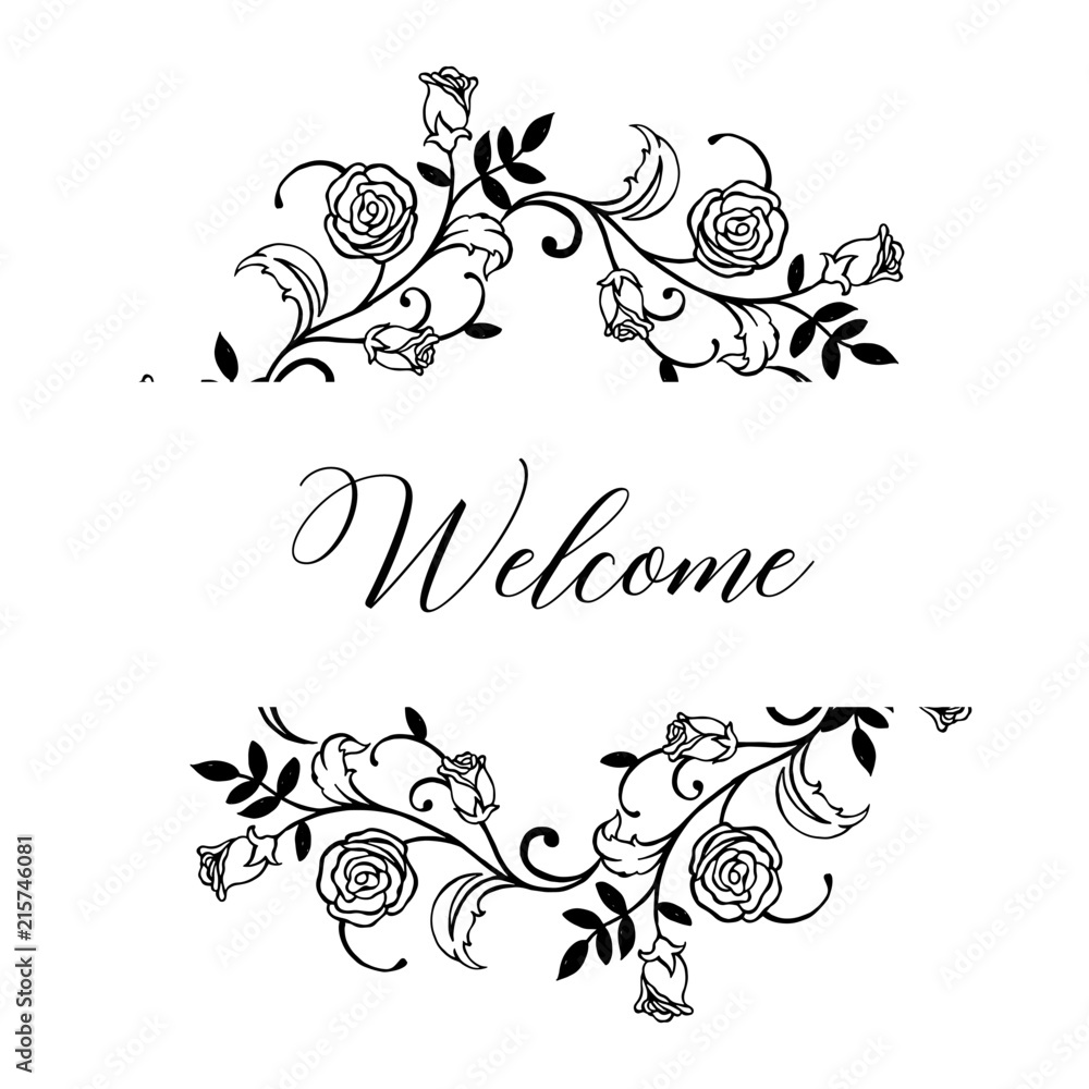 Beauty floral card welcome design vector illustration