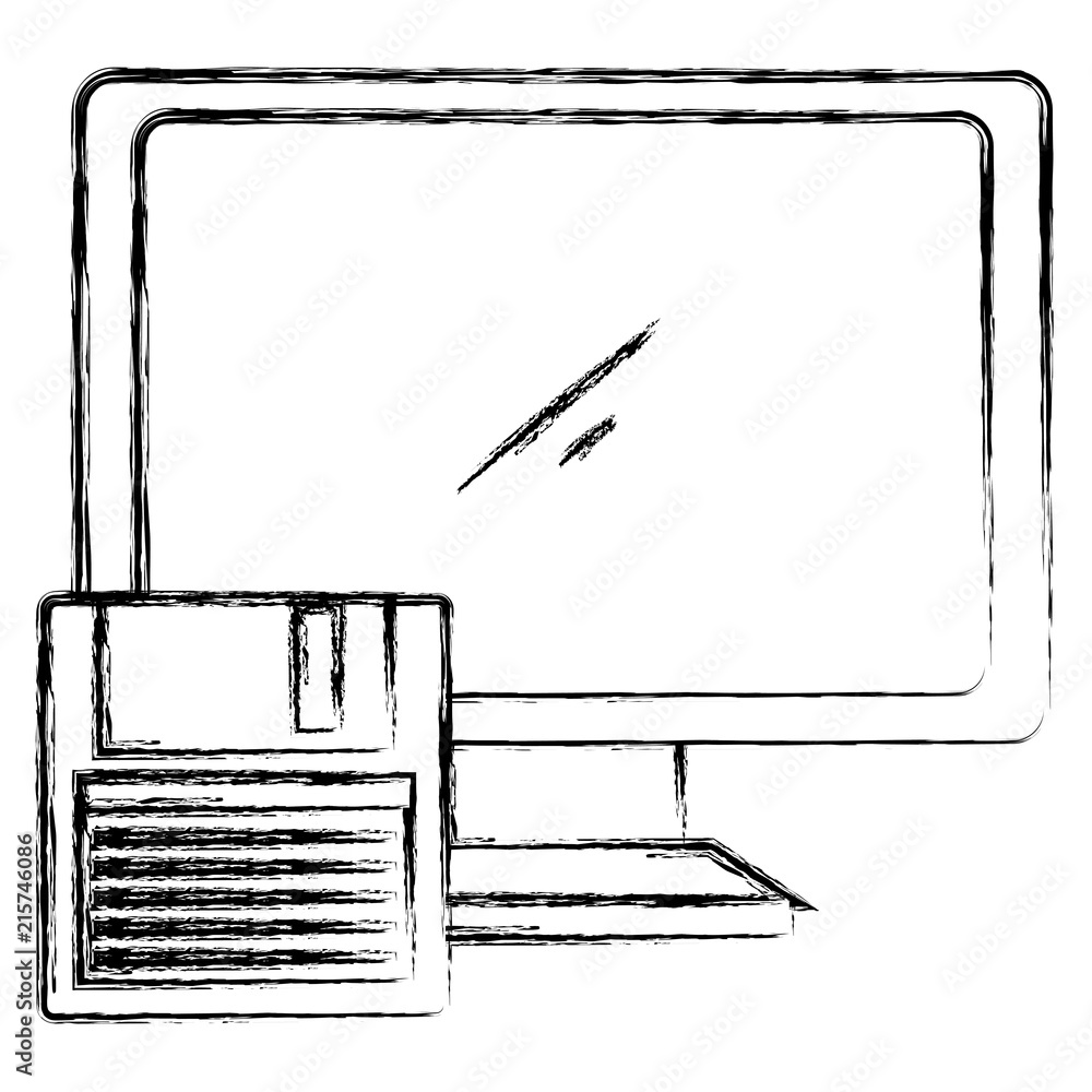 computer display with floppy disk computer display with floppy disk