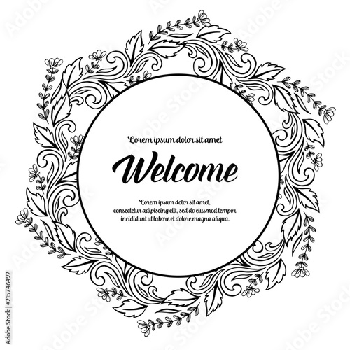 Welcome design art greeting card floral vector illustration