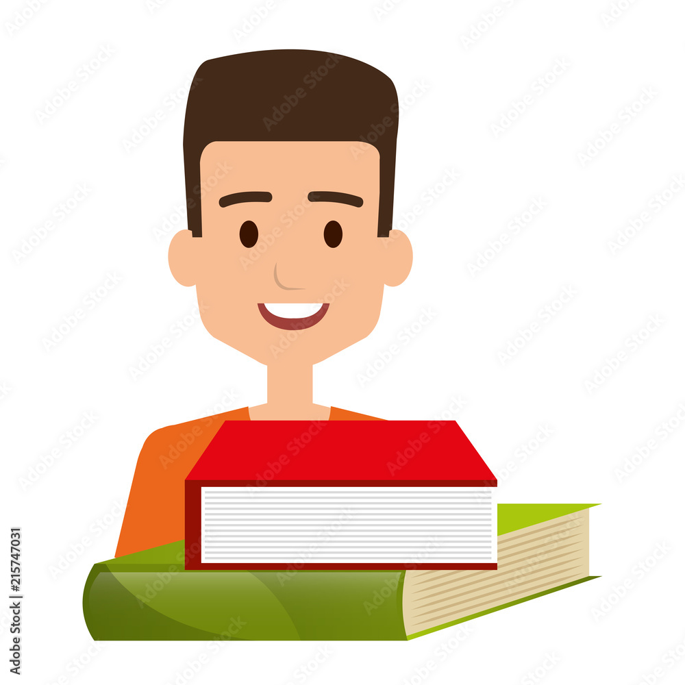 young student with text books school young student with text books school