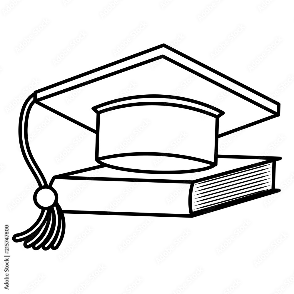 graduation hat with textbook vector illustration design graduation hat with textbook vector illustration design