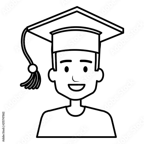 student graduation with uniform vector illustration design