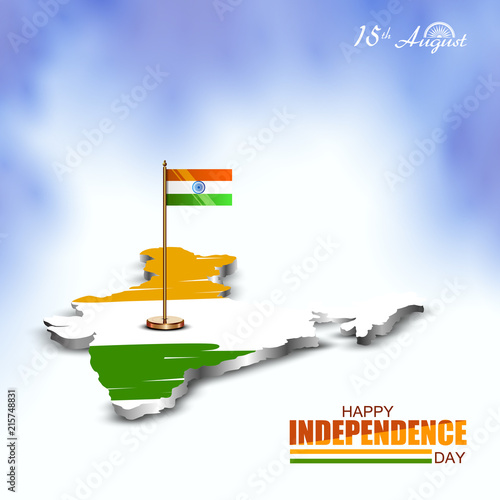 Indian tricolor background for 15th August Happy Independence Day of India photo