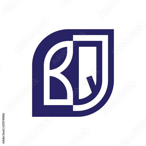 BQ initial letter emblem logo negative space