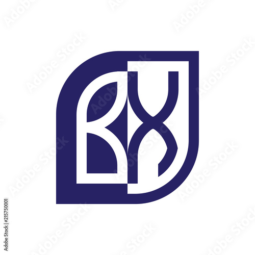 BX initial letter emblem logo negative space