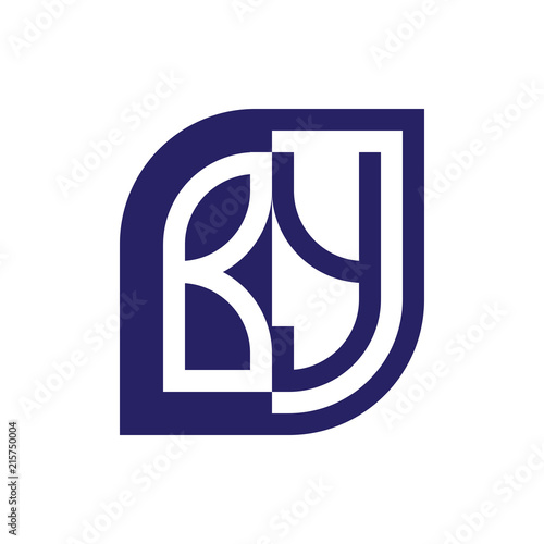 BY initial letter emblem logo negative space