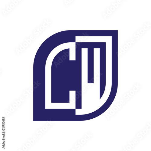 CM initial letter emblem logo negative space