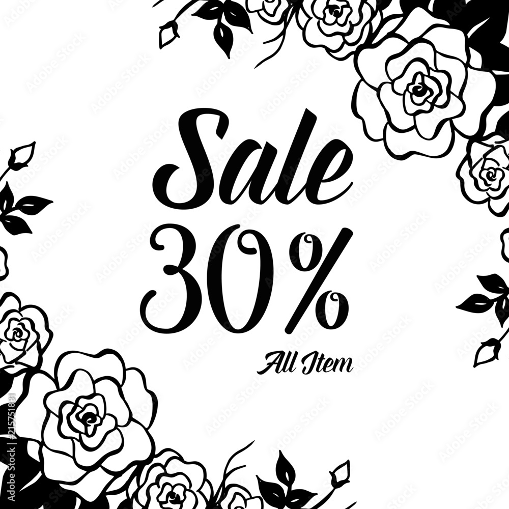 Big sale banner template with flower vector illustration Big sale banner template with flower vector illustration