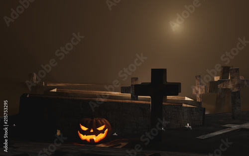 Halloween graveyard open co...