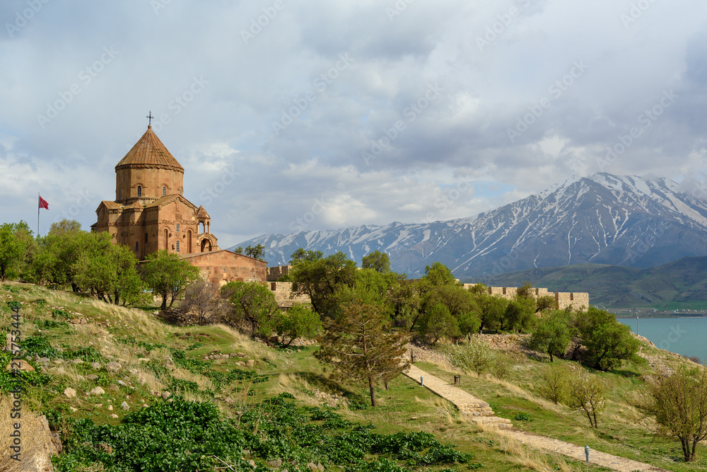 Armenian Cathedral Church of Holy Cross on Akdamar Island. Turkey