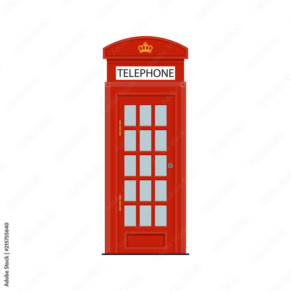 London Phone Booth. Red street telephne booth. Vector. London Phone Booth. Red street telephne booth. Vector.
