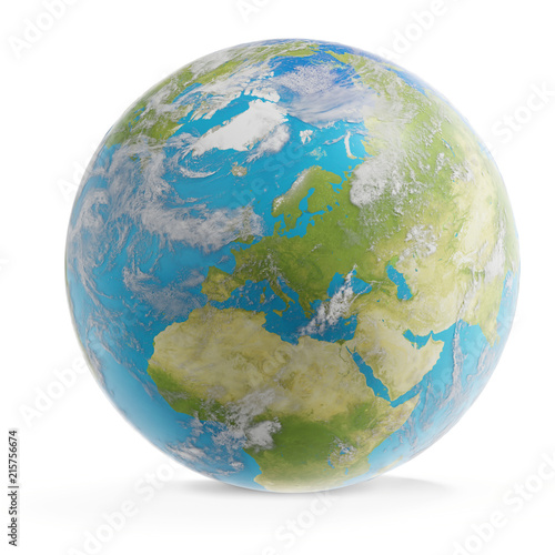 world planet Europe globe 3d-illustration. elements of this image furnished by NASA