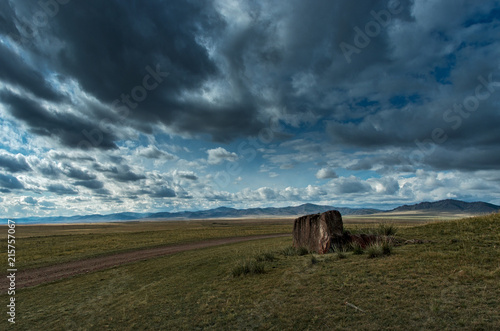 A menhir on the road photo