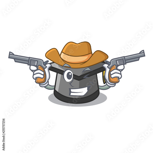 Cowboy graduation hat character cartoon