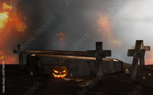 Halloween graveyard open co...