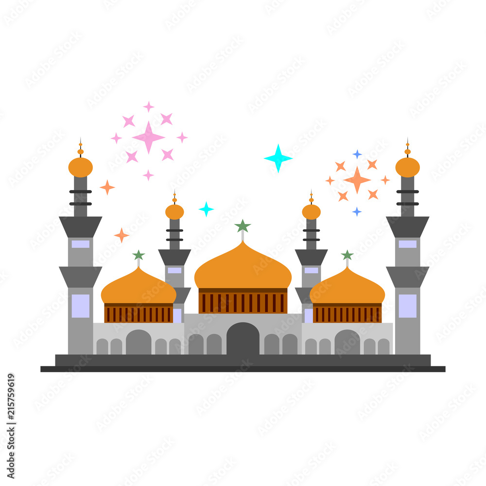 Eid Mubarak Mosque Celebration Illustration Design